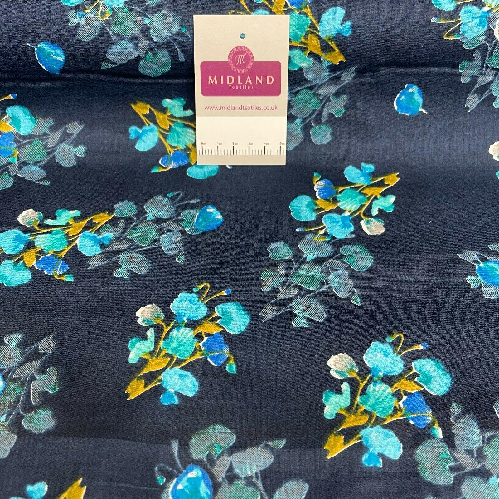 Floral Silky Soft 100% Cotton Lawn Dress Fabric M1558 Mtex