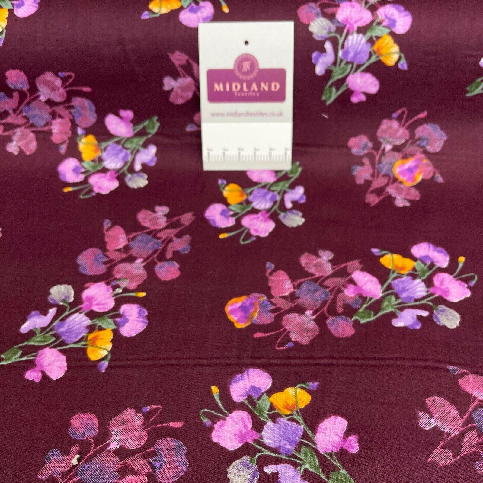 Floral Silky Soft 100% Cotton Lawn Dress Fabric M1558 Mtex