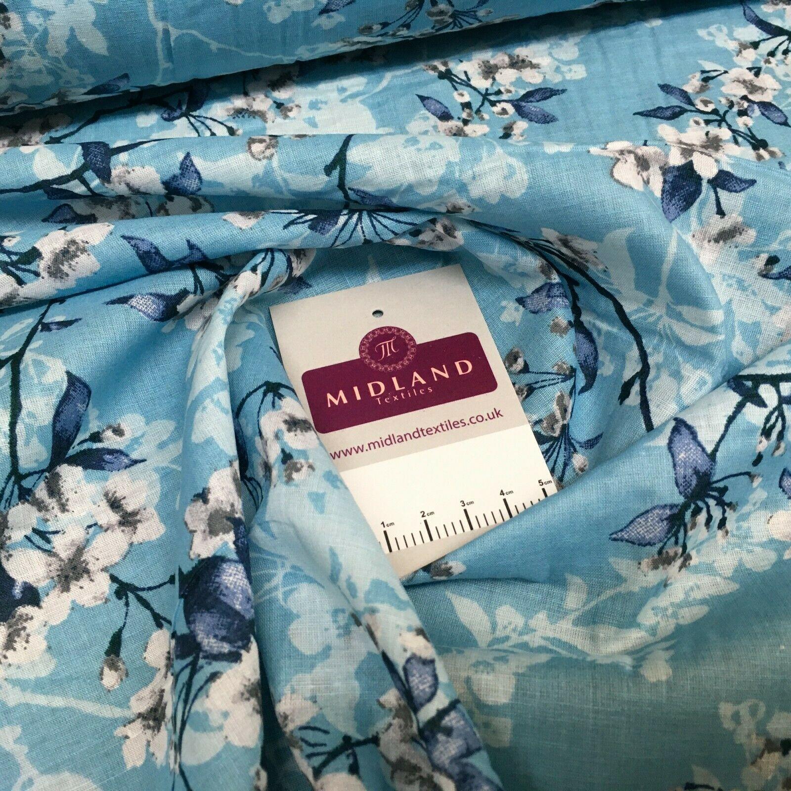 Floral Silky Soft 100% Cotton Lawn Dress Fabric M1560 Mtex