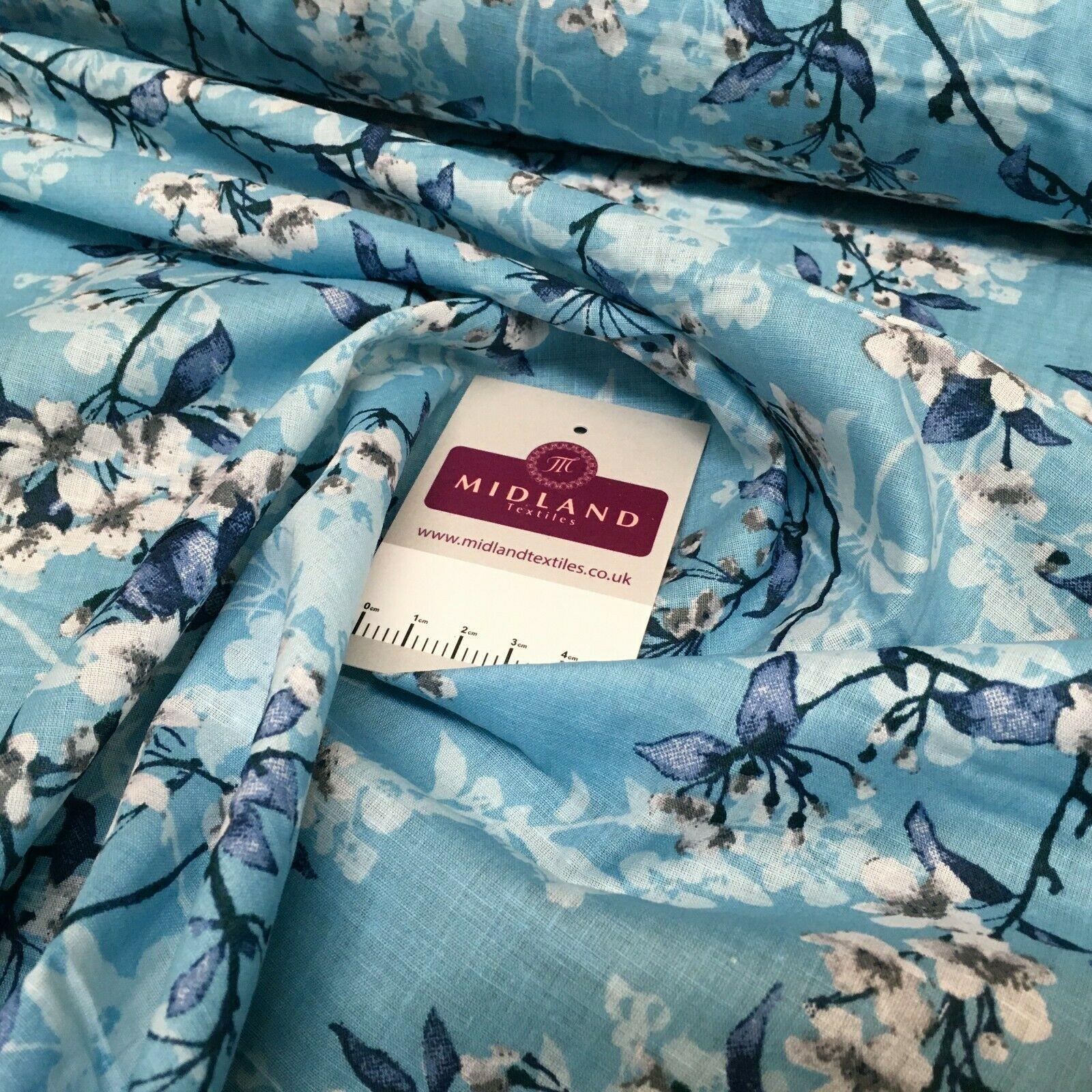 Floral Silky Soft 100% Cotton Lawn Dress Fabric M1560 Mtex
