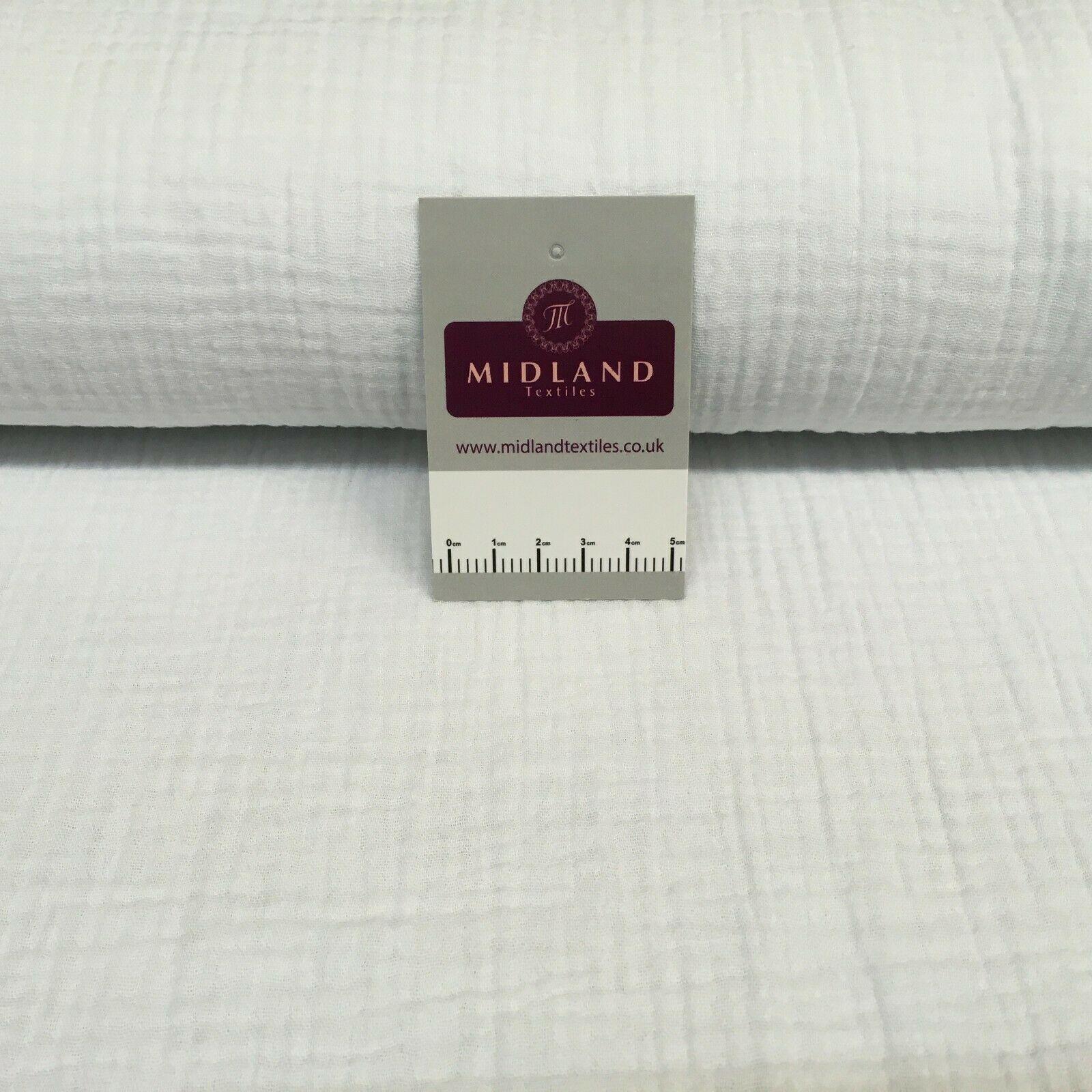 Double Gauze 100% Cotton plain Lightweight dressmaking Muslin Fabric M1562