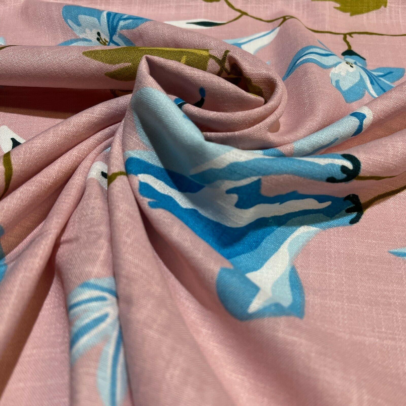 Large Floral Linen Rayon Dress Fabric M1574 Mtex