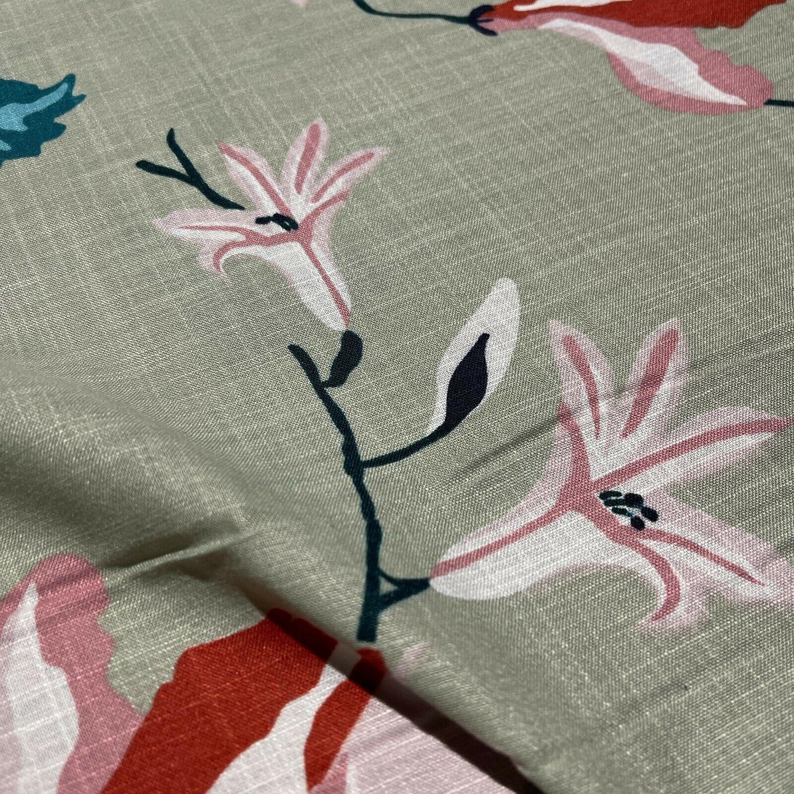 Large Floral Linen Rayon Dress Fabric M1574 Mtex