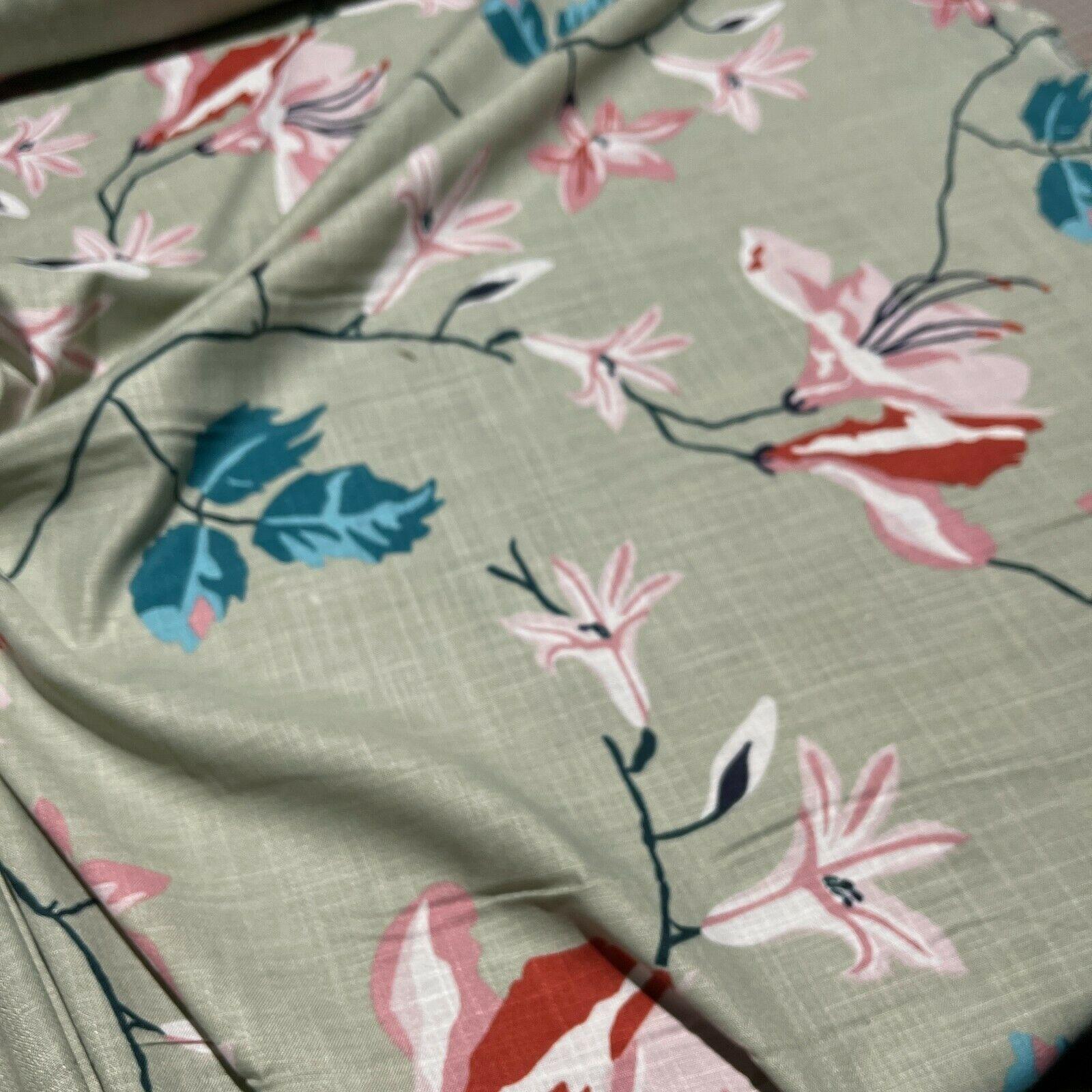Large Floral Linen Rayon Dress Fabric M1574 Mtex