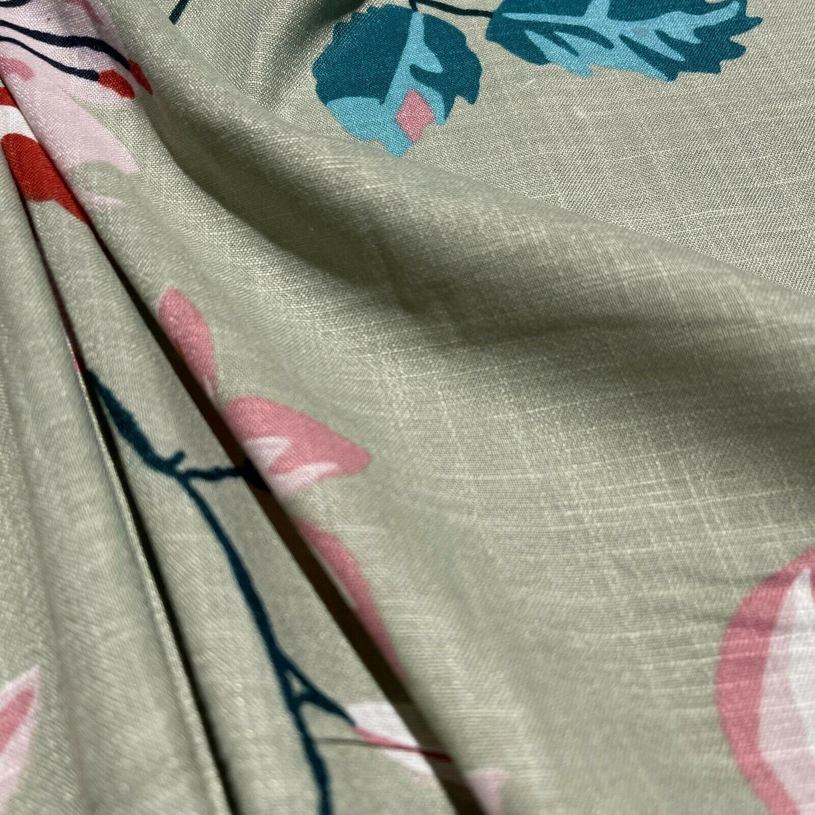 Large Floral Linen Rayon Dress Fabric M1574 Mtex