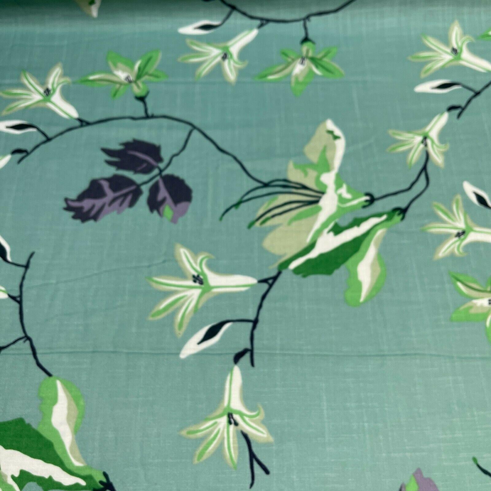 Large Floral Linen Rayon Dress Fabric M1574 Mtex