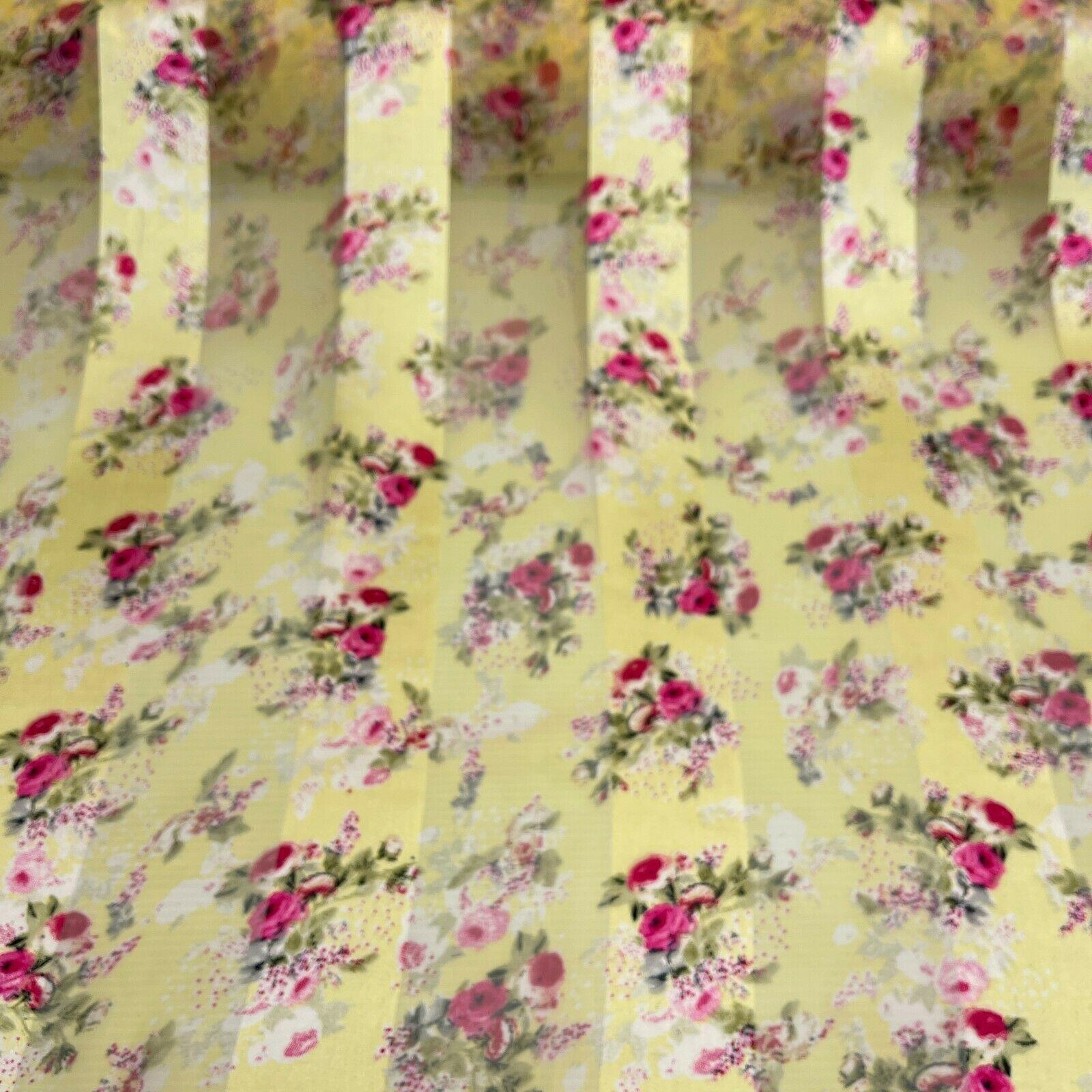 Satin Floral Stripe Chiffon Lightweight dress scarf Fabric M1579