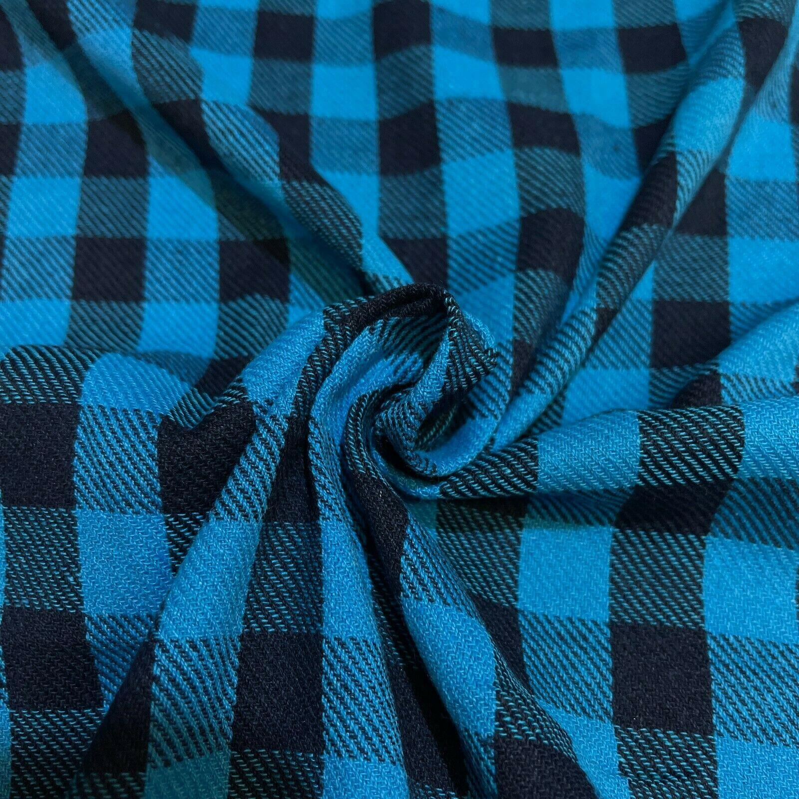 Soft Brushed Tartan Check Plaid Winceyette printed Fabric MA1580
