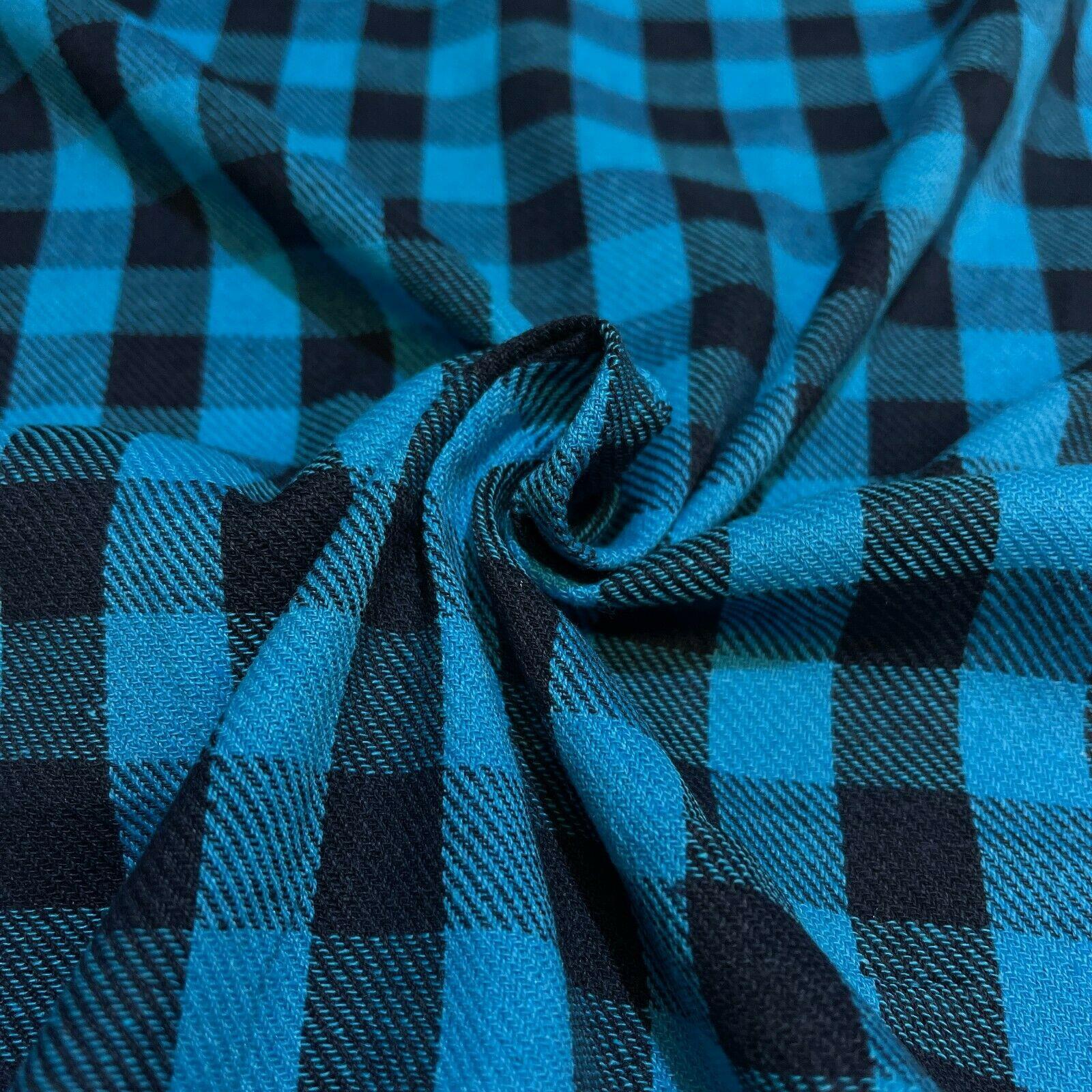 Soft Brushed Tartan Check Plaid Winceyette printed Fabric MA1580