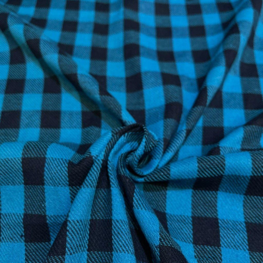 Soft Brushed Tartan Check Plaid Winceyette printed Fabric MA1580