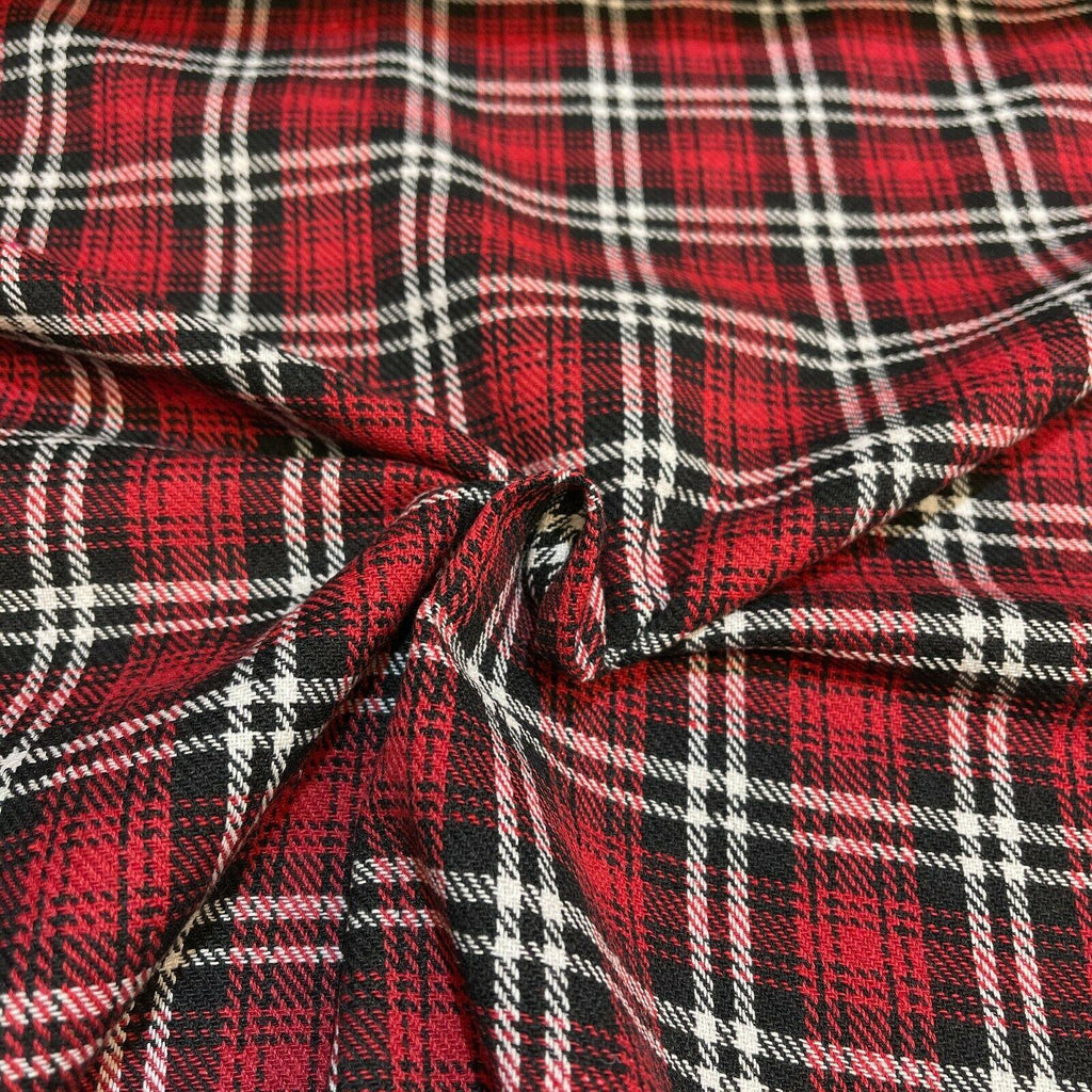 Soft Brushed Tartan Check Plaid Winceyette printed Fabric MA1580