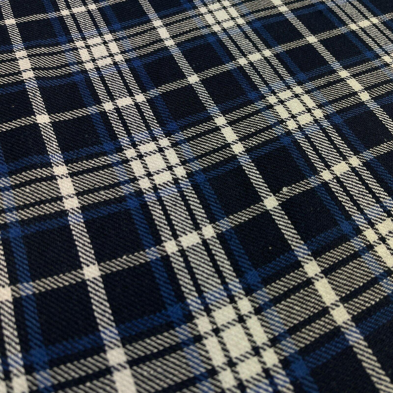 Soft Brushed Tartan Check Plaid Winceyette printed Fabric MA1580