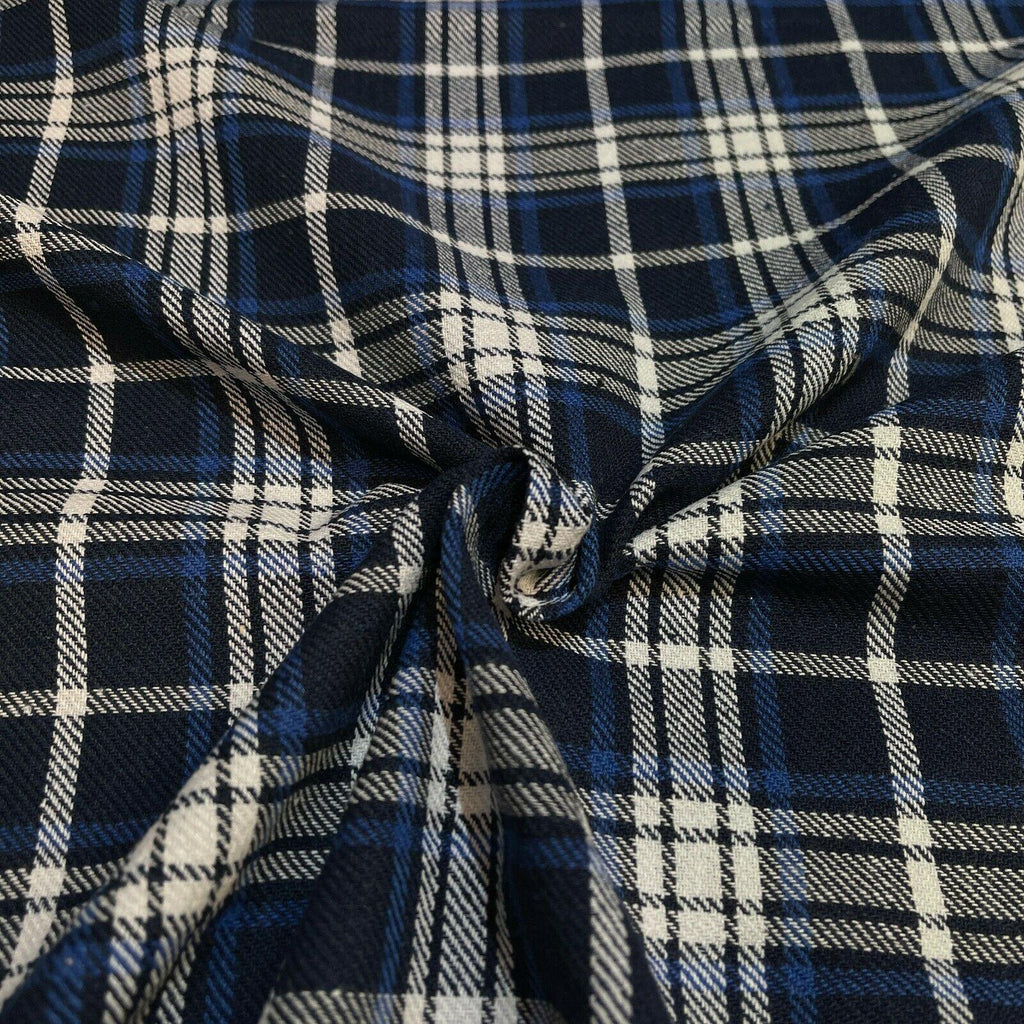 Soft Brushed Tartan Check Plaid Winceyette printed Fabric MA1580