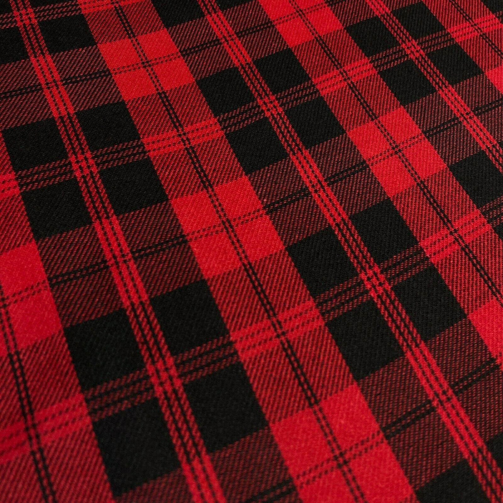 Soft Brushed Tartan Check Plaid Winceyette printed Fabric MA1580