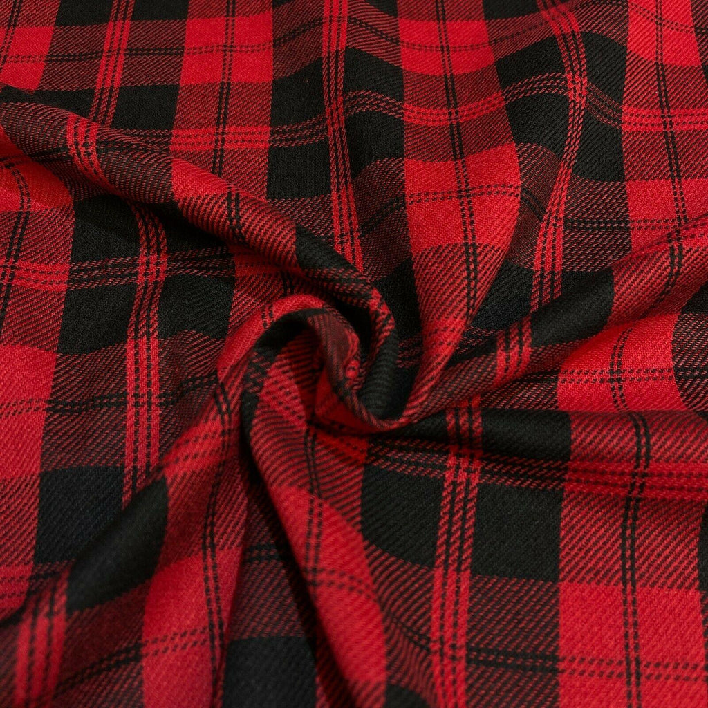 Soft Brushed Tartan Check Plaid Winceyette printed Fabric MA1580