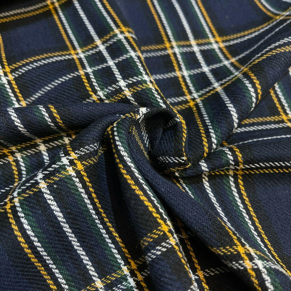 Soft Brushed Tartan Check Plaid Winceyette printed Fabric MA1580