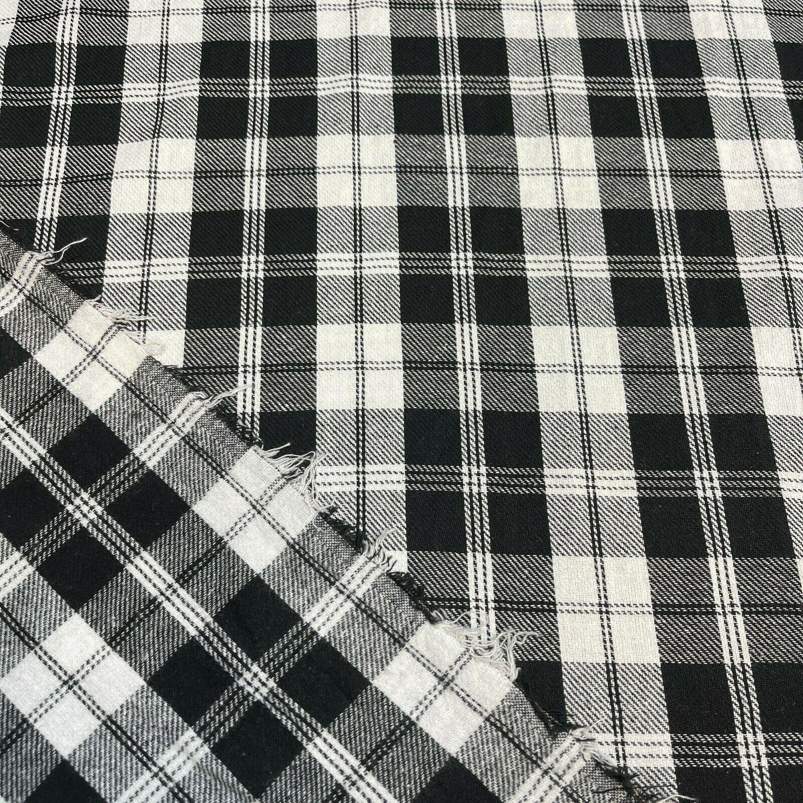 Soft Brushed Tartan Check Plaid Winceyette printed Fabric MA1580