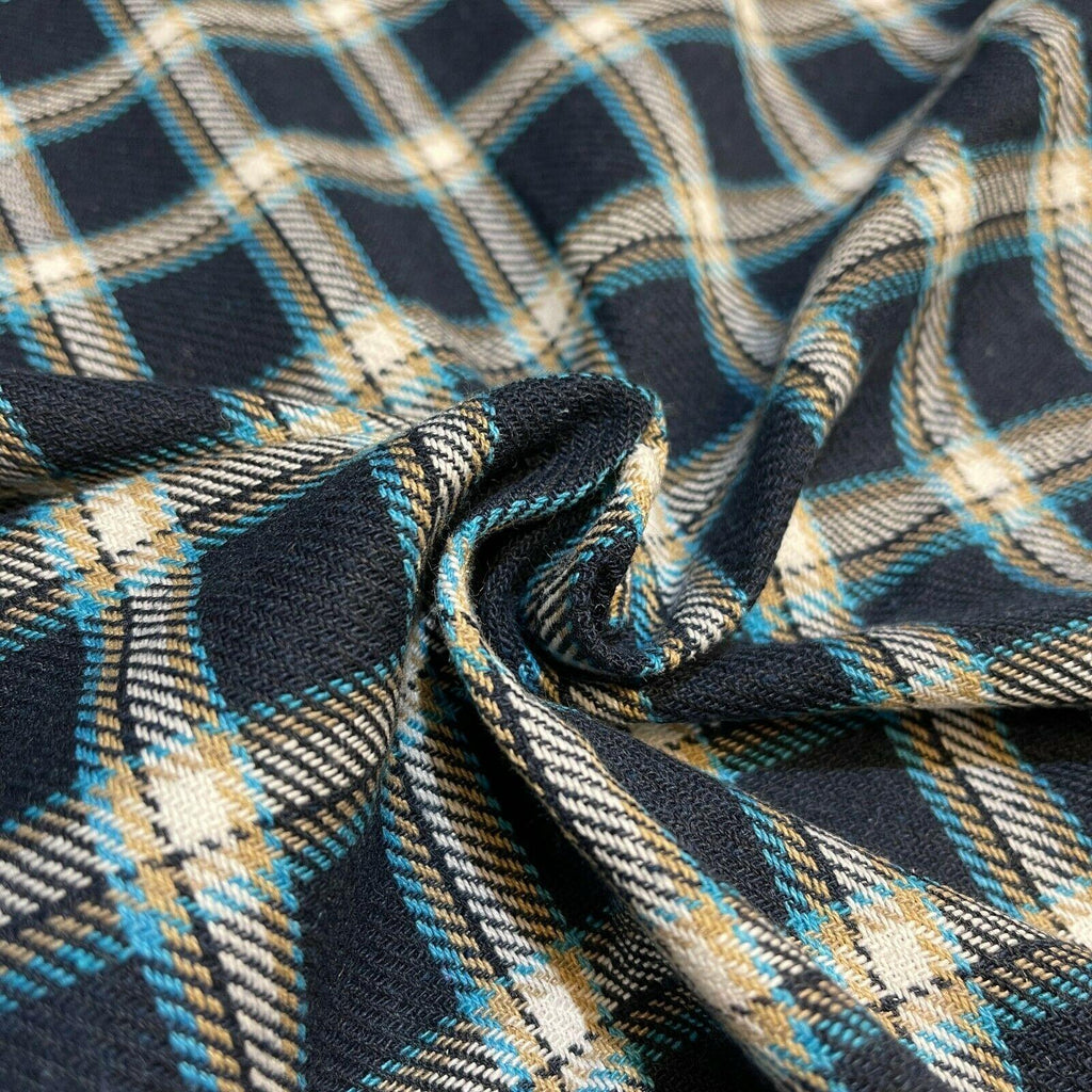 Soft Brushed Tartan Check Plaid Winceyette printed Fabric MA1580