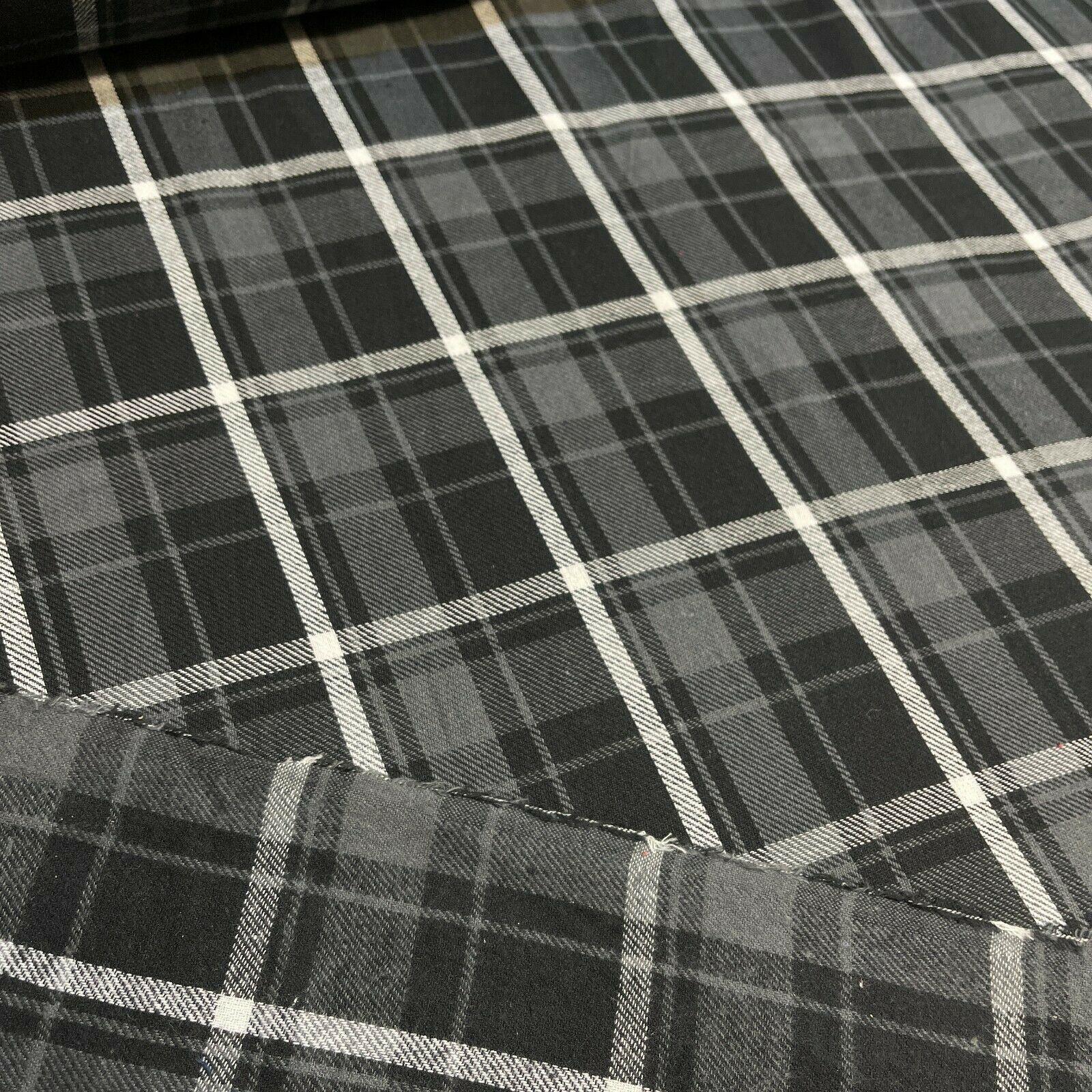 Soft Brushed Tartan Check Plaid Winceyette printed Fabric MA1580