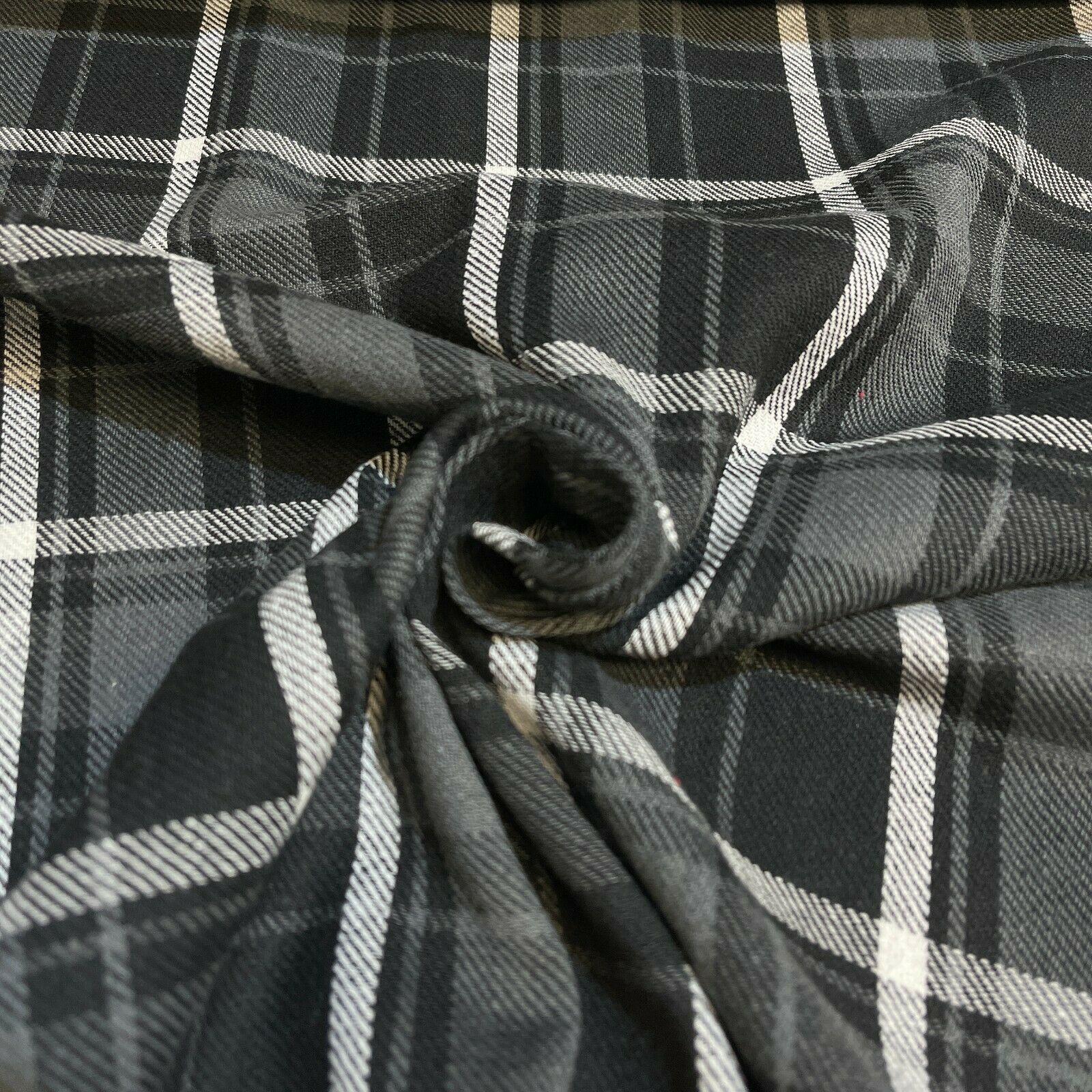 Soft Brushed Tartan Check Plaid Winceyette printed Fabric MA1580