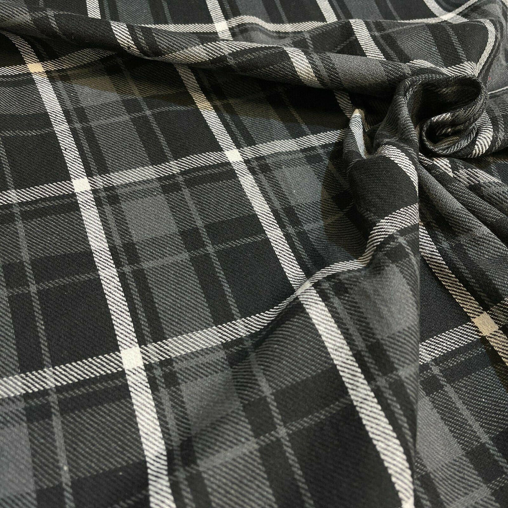 Soft Brushed Tartan Check Plaid Winceyette printed Fabric MA1580