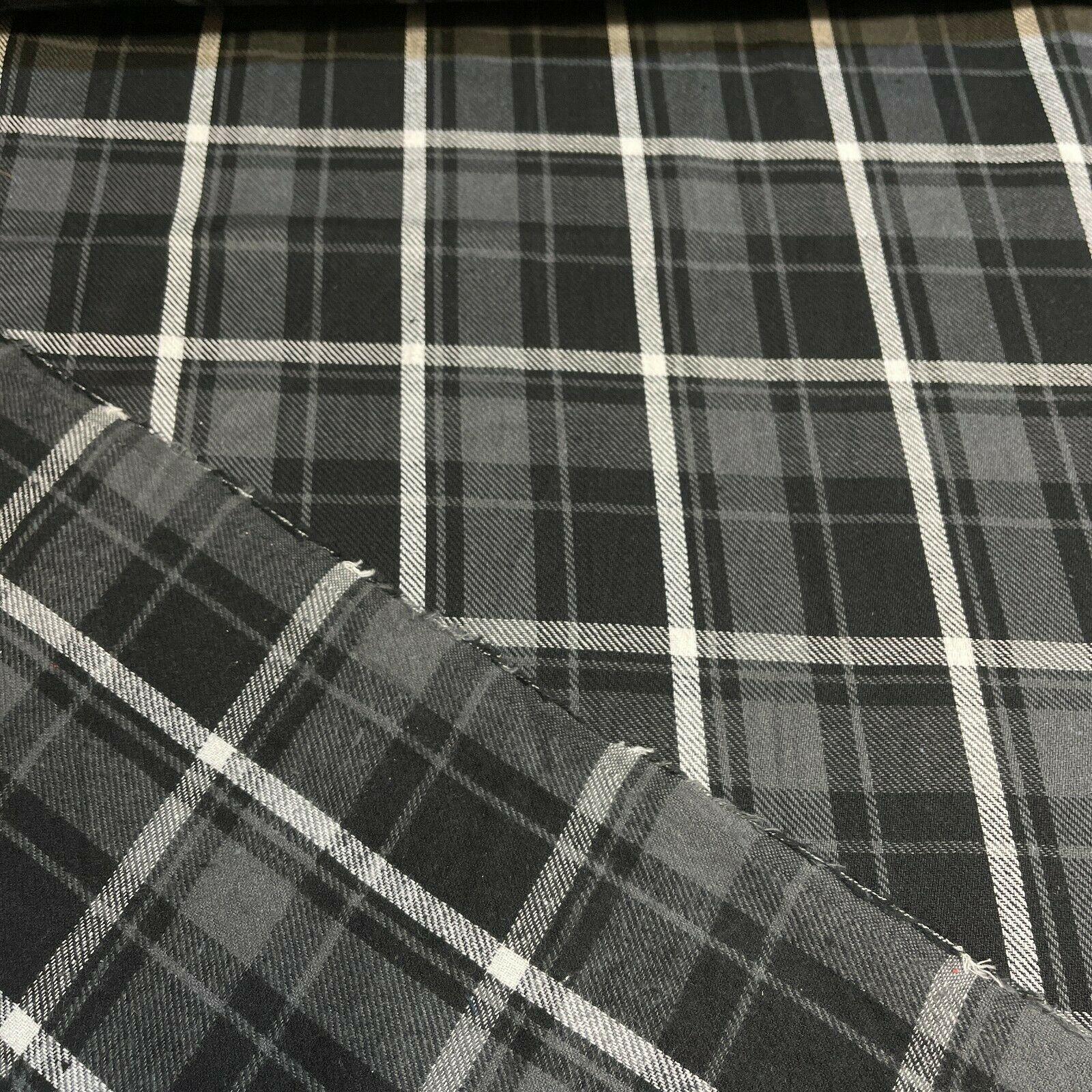 Soft Brushed Tartan Check Plaid Winceyette printed Fabric MA1580