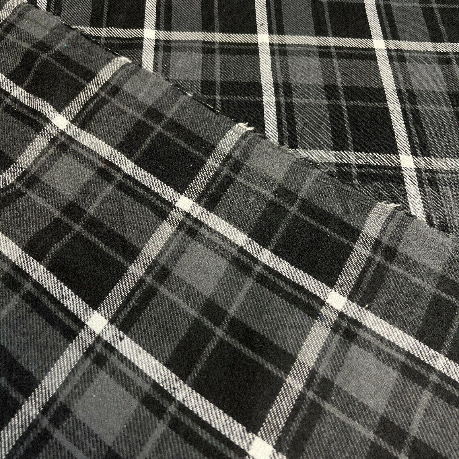 Soft Brushed Tartan Check Plaid Winceyette printed Fabric MA1580