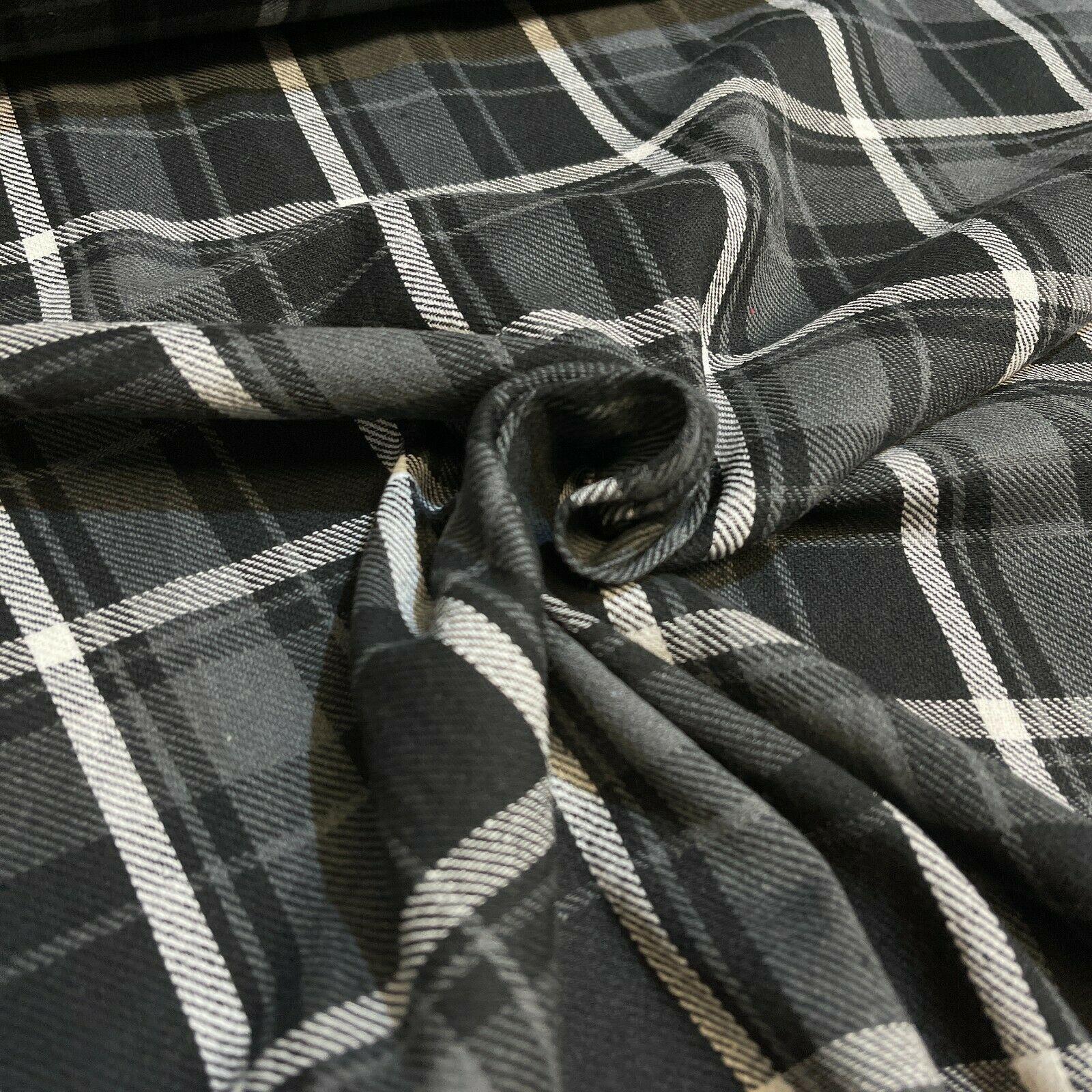 Soft Brushed Tartan Check Plaid Winceyette printed Fabric MA1580