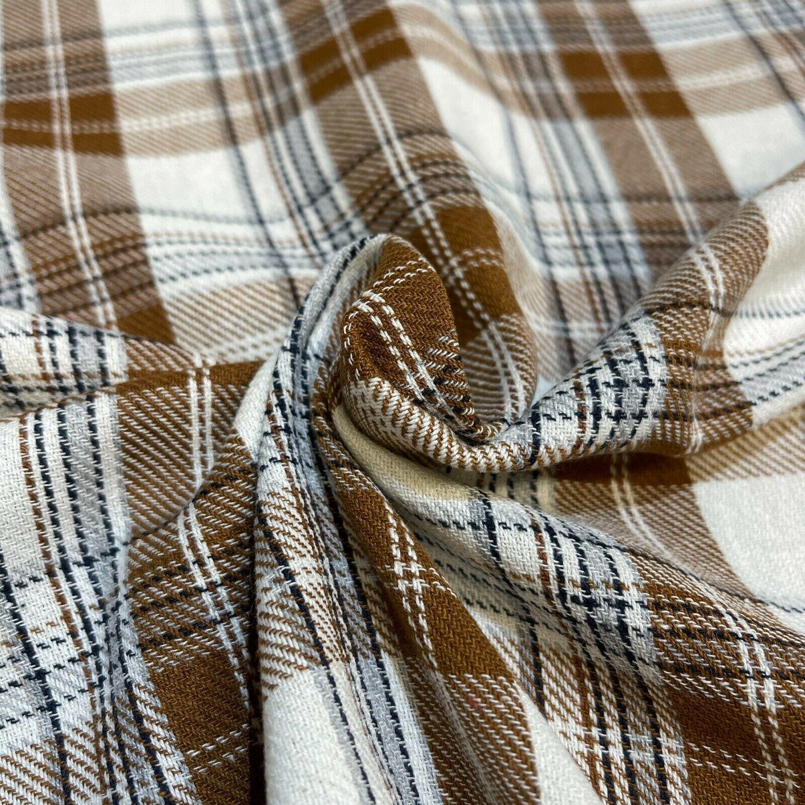 Soft Brushed Tartan Check Plaid Winceyette printed Fabric MA1580