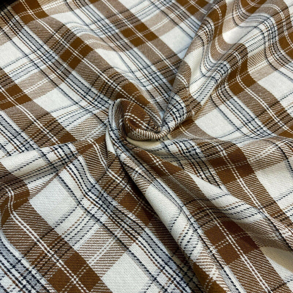 Soft Brushed Tartan Check Plaid Winceyette printed Fabric MA1580