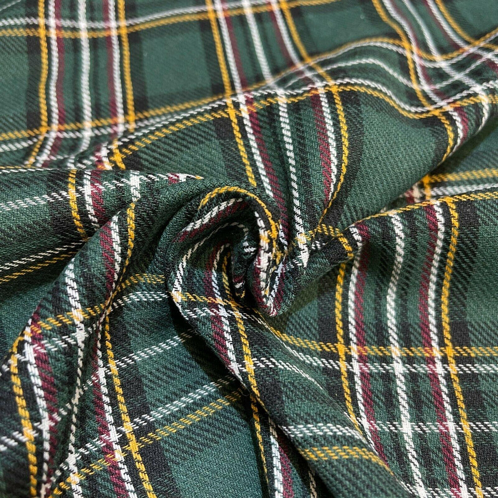 Soft Brushed Tartan Check Plaid Winceyette printed Fabric MA1580