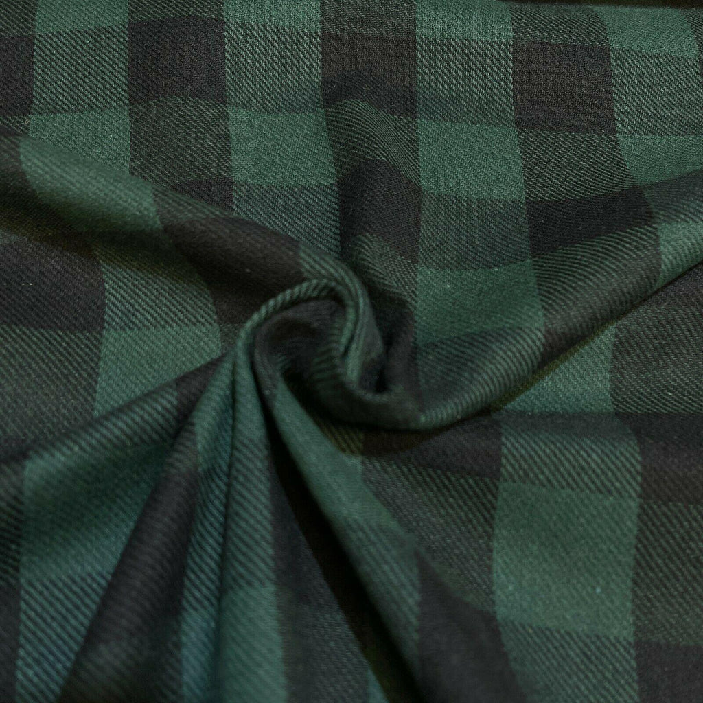 Soft Brushed Tartan Check Plaid Winceyette printed Fabric MA1580