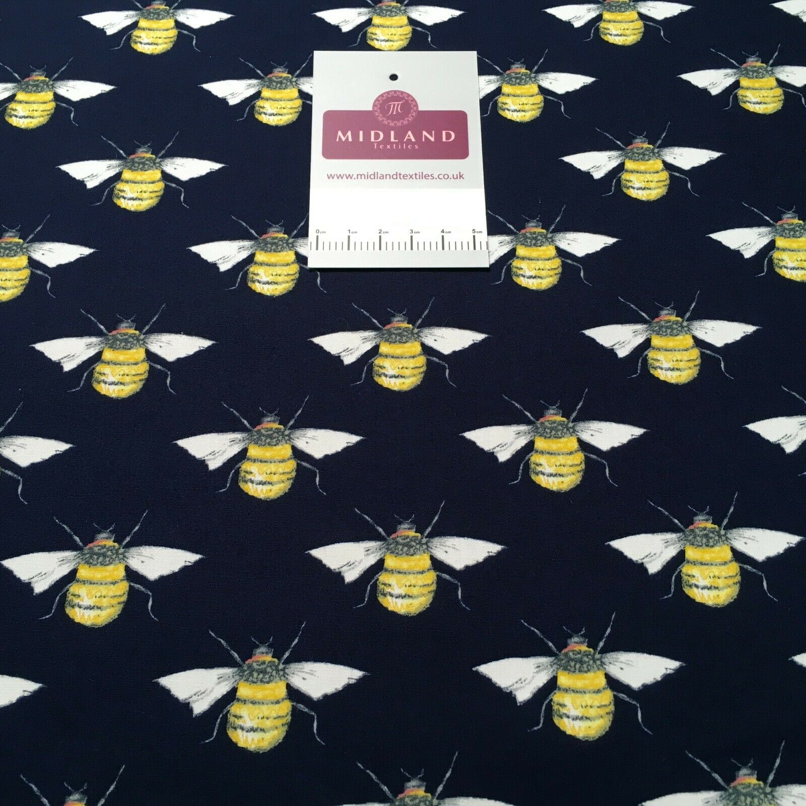 100% Cotton Poplin printed bees craft mask Fabric 110 cm MD1398 Mtex