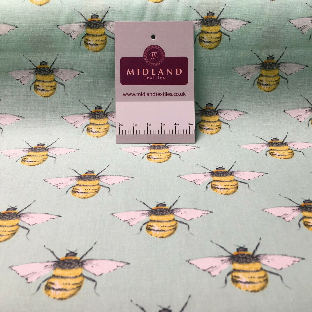 100% Cotton Poplin printed bees craft mask Fabric 110 cm MD1398 Mtex