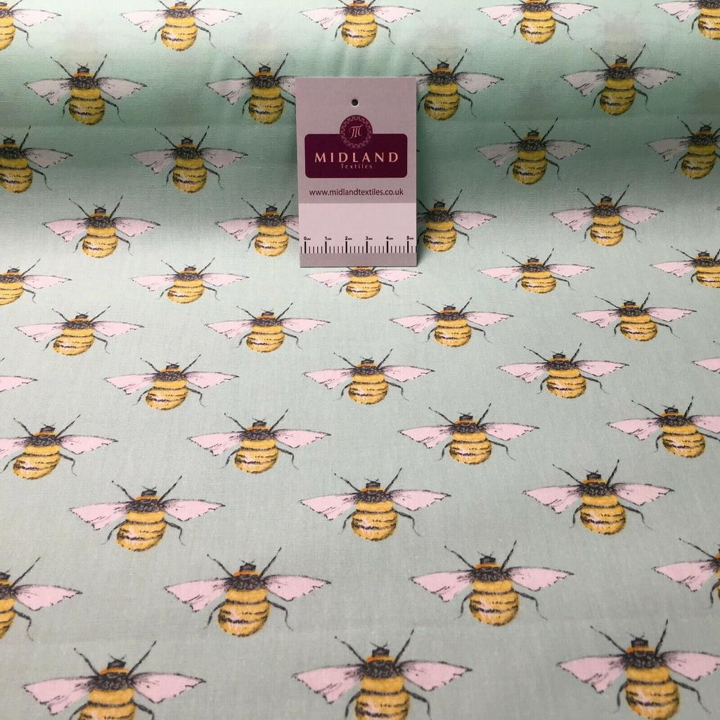 100% Cotton Poplin printed bees craft mask Fabric 110 cm MD1398 Mtex