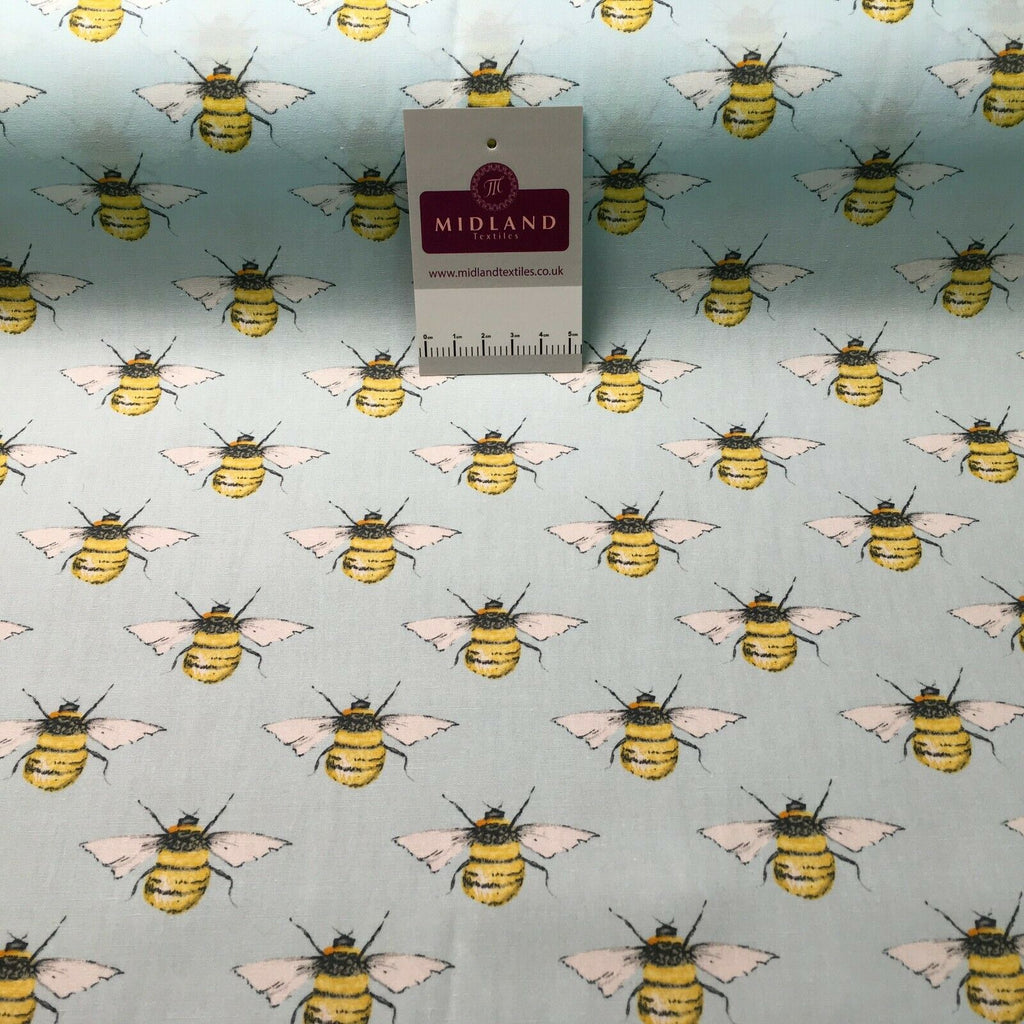 100% Cotton Poplin printed bees craft mask Fabric 110 cm MD1398 Mtex