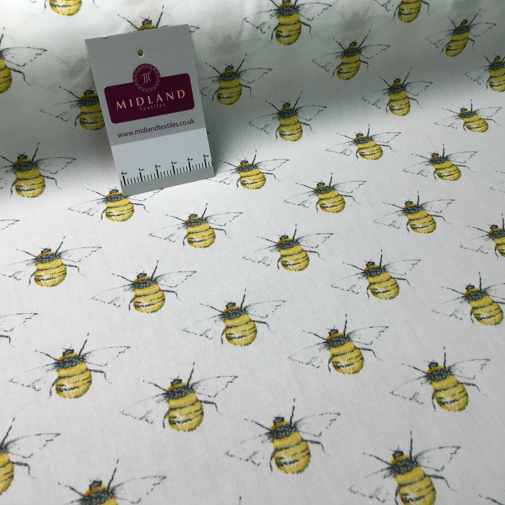 100% Cotton Poplin printed bees craft mask Fabric 110 cm MD1398 Mtex