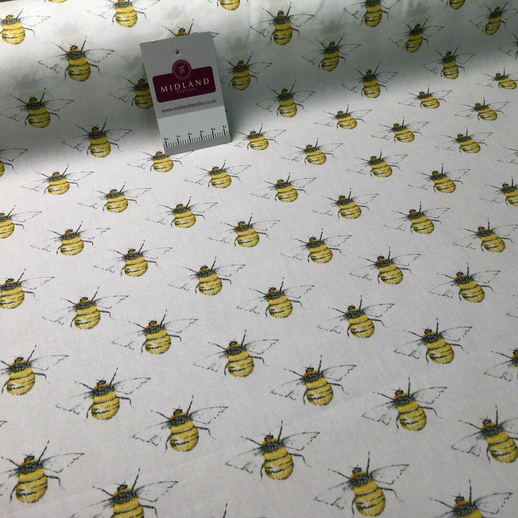 100% Cotton Poplin printed bees craft mask Fabric 110 cm MD1398 Mtex