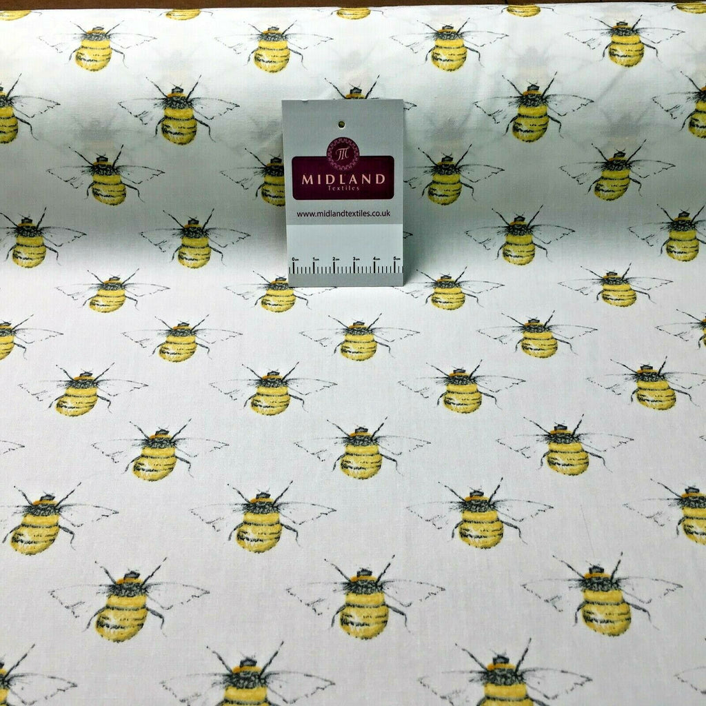 100% Cotton Poplin printed bees craft mask Fabric 110 cm MD1398 Mtex