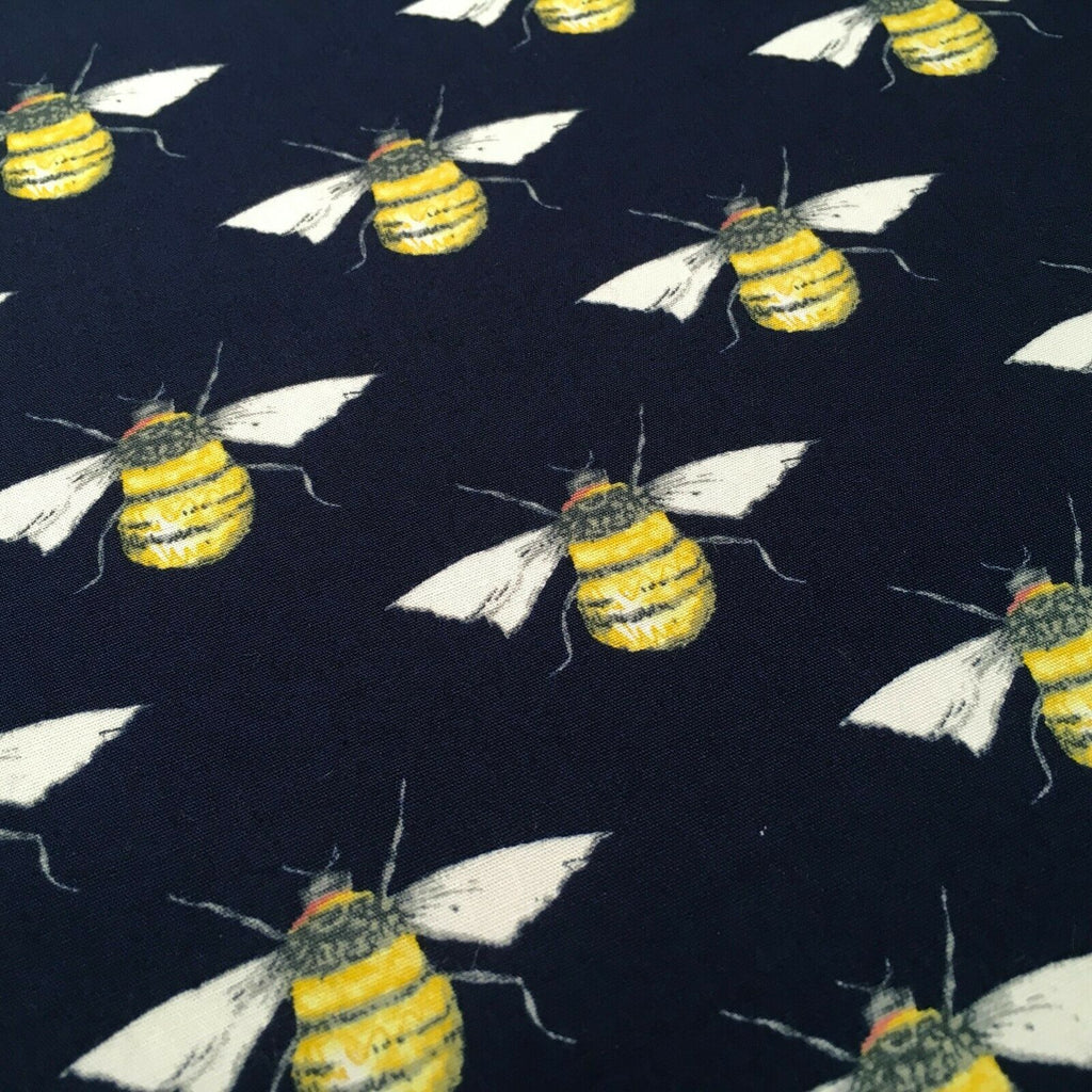 100% Cotton Poplin printed bees craft mask Fabric 110 cm MD1398 Mtex