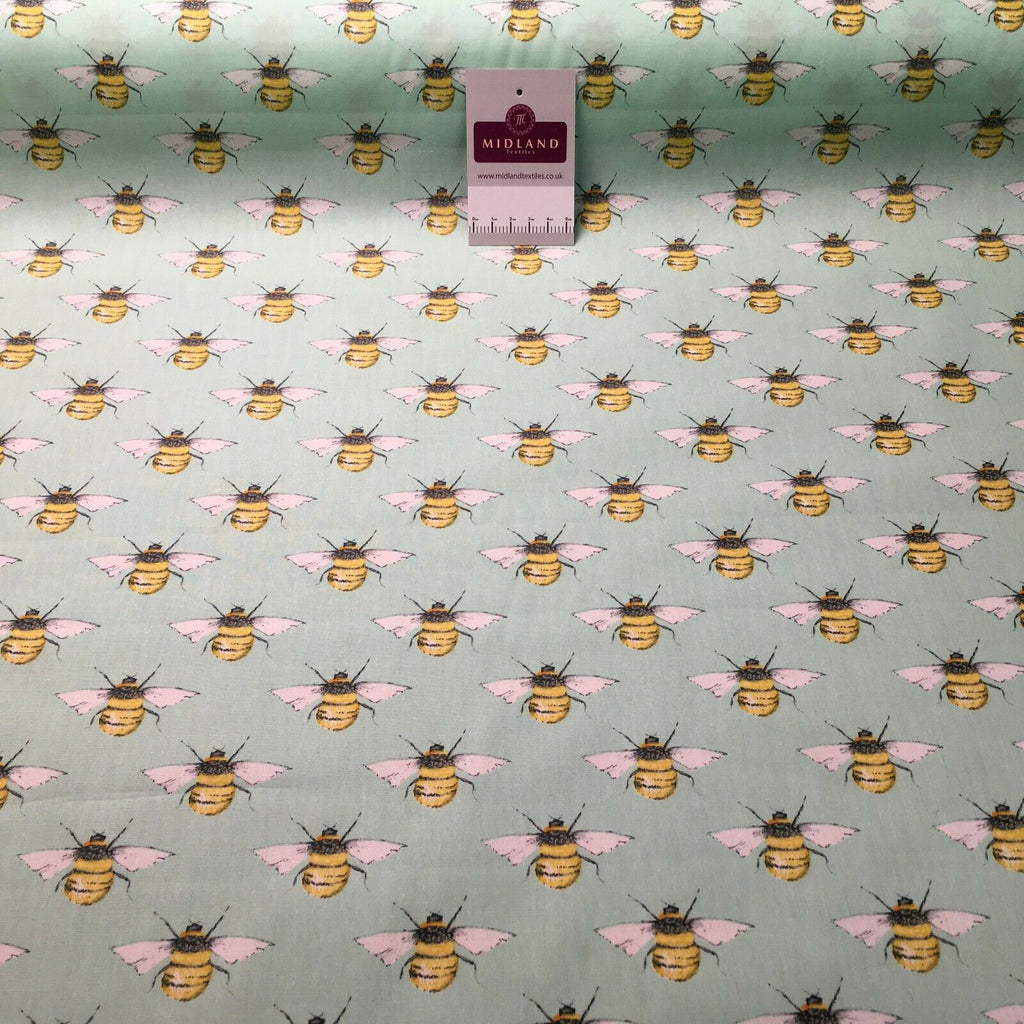 100% Cotton Poplin printed bees craft mask Fabric 110 cm MD1398 Mtex