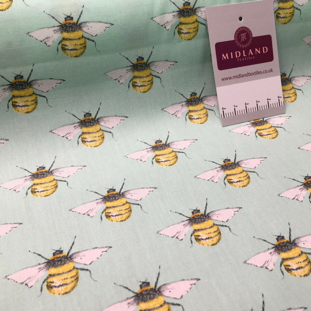 100% Cotton Poplin printed bees craft mask Fabric 110 cm MD1398 Mtex