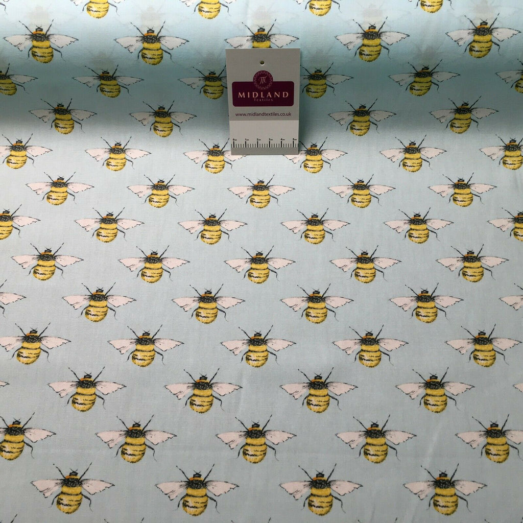 100% Cotton Poplin printed bees craft mask Fabric 110 cm MD1398 Mtex