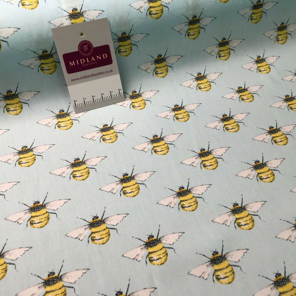 100% Cotton Poplin printed bees craft mask Fabric 110 cm MD1398 Mtex