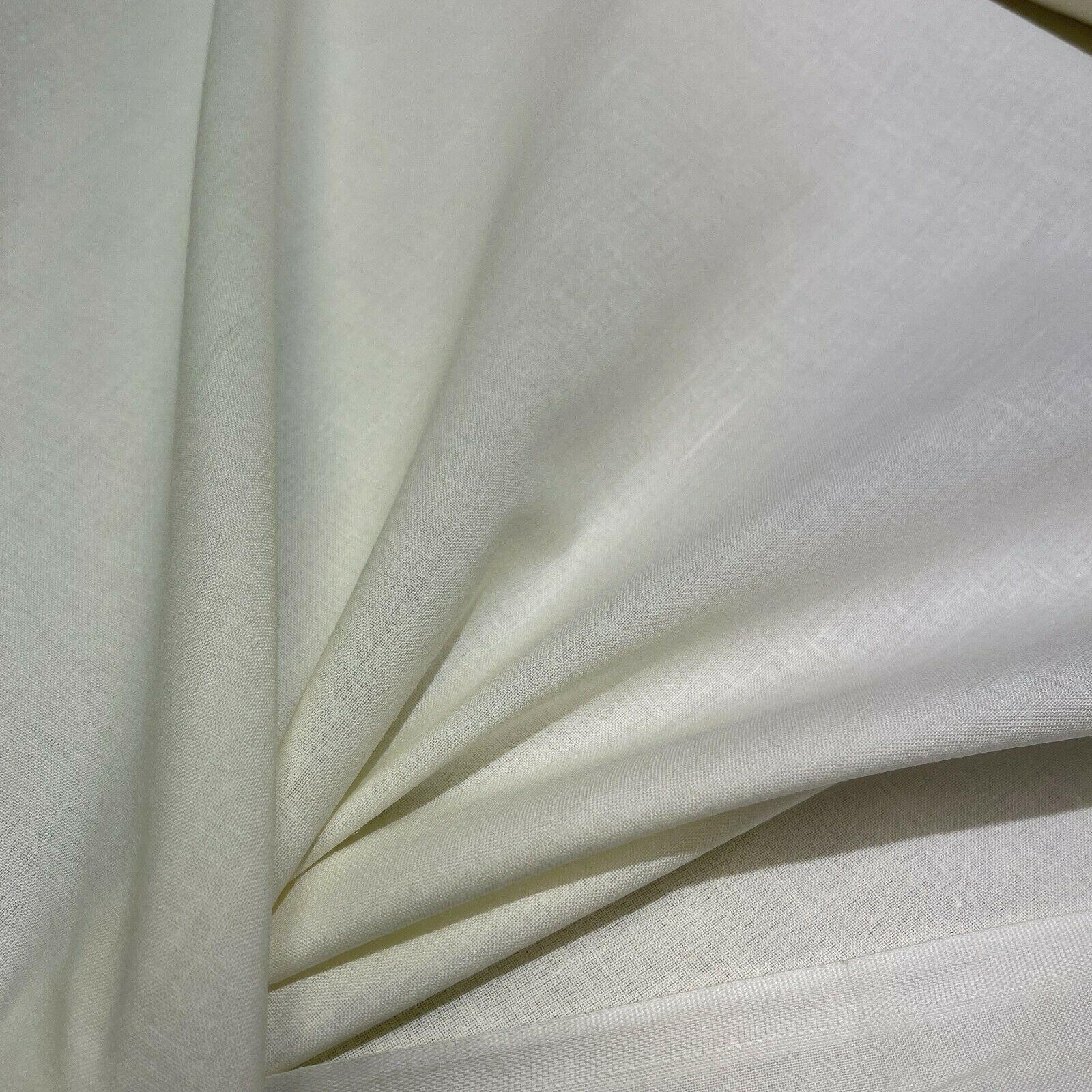 Plain Ivory Curtain Lining Fabric 139cm M1590