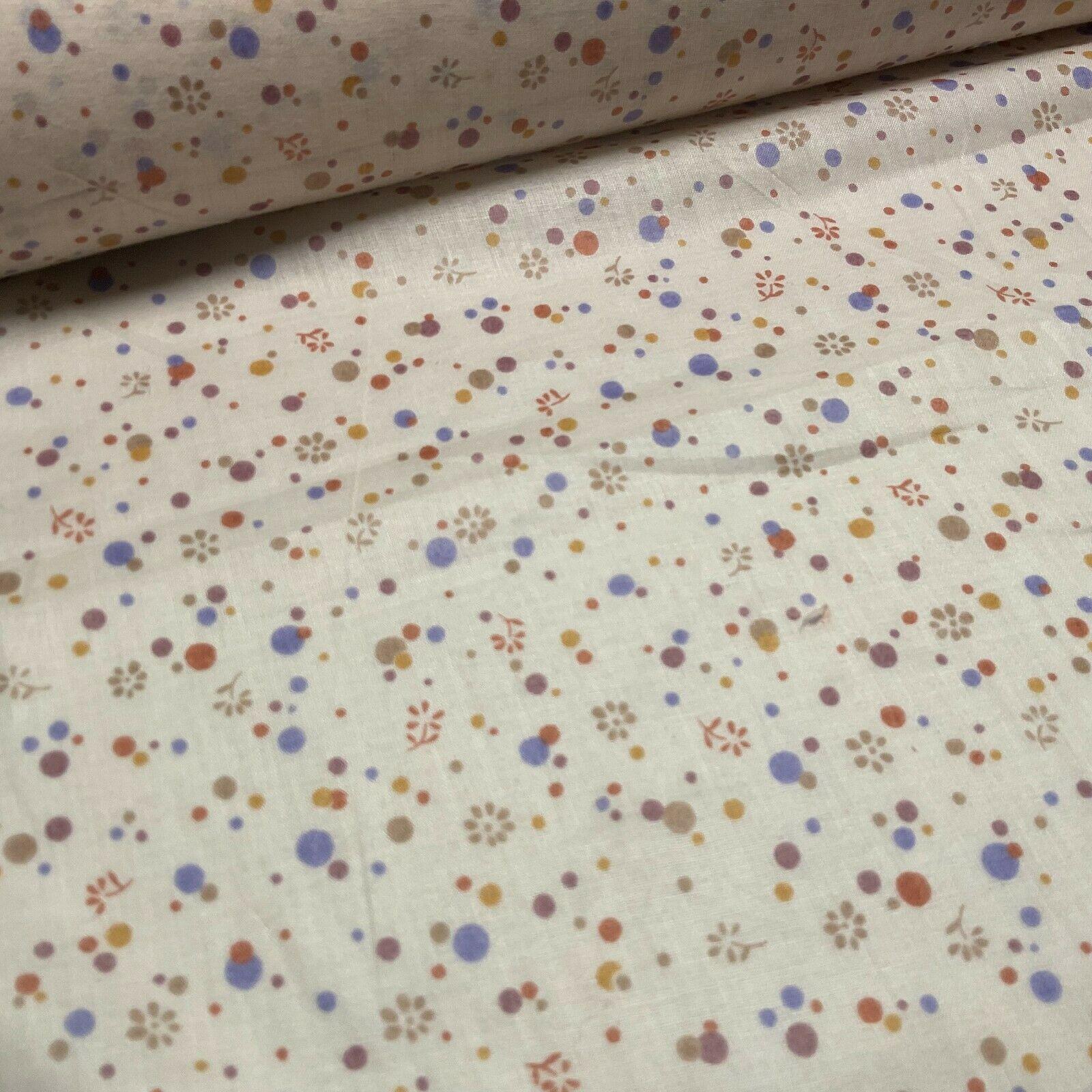 Cotton Lawn Summer small Floral dot Printed Dress fabric 111cm wide M1595