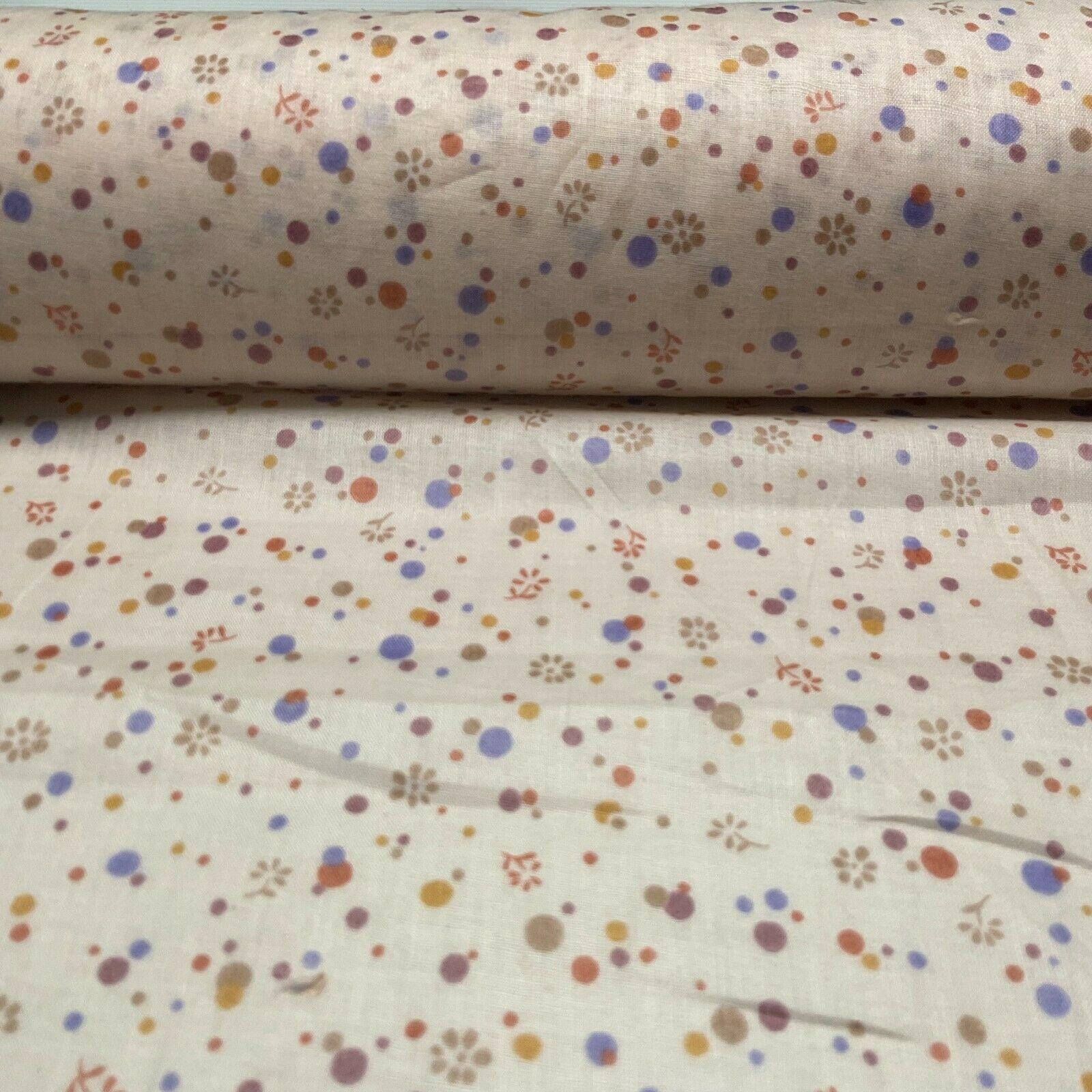 Cotton Lawn Summer small Floral dot Printed Dress fabric 111cm wide M1595
