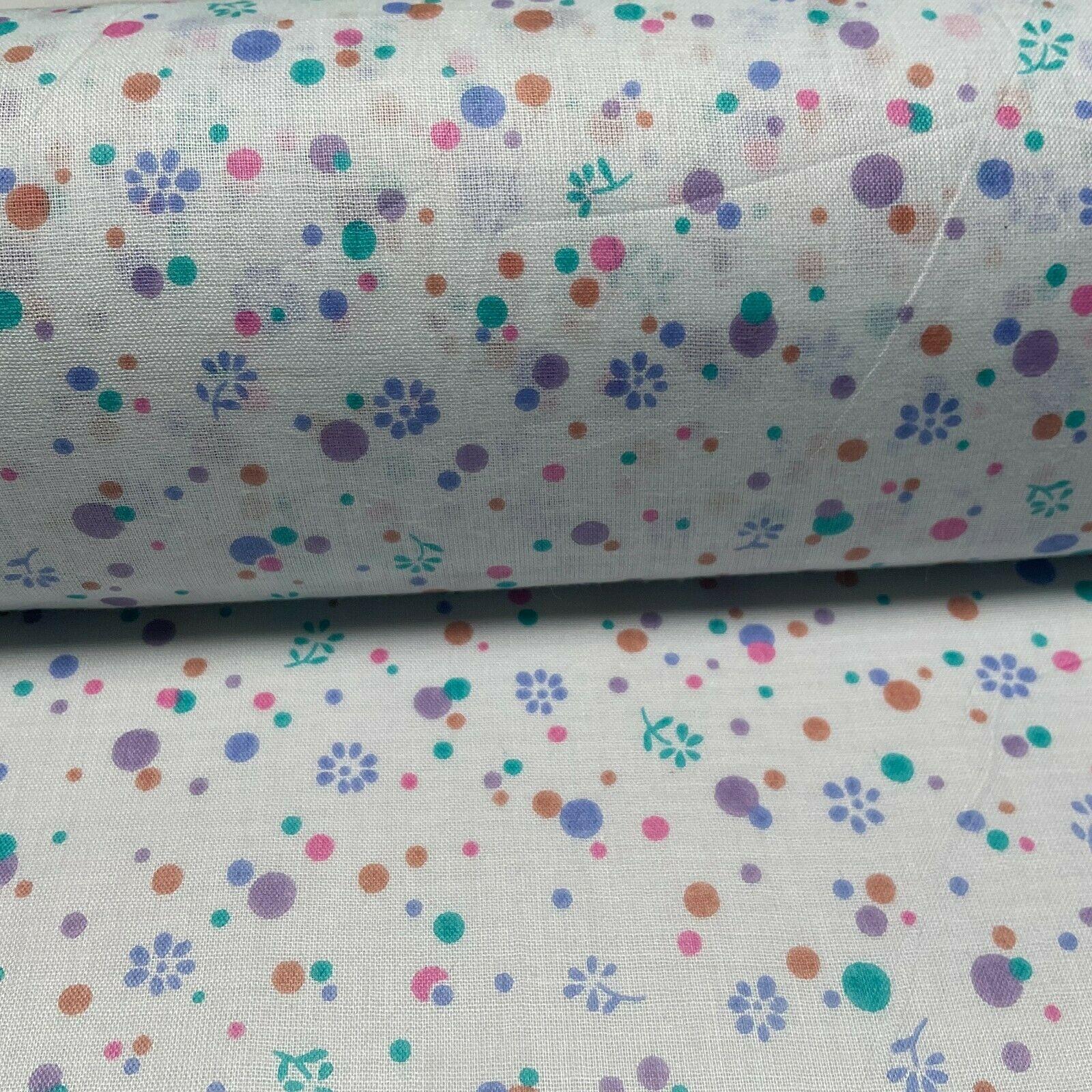 Cotton Lawn Summer small Floral dot Printed Dress fabric 111cm wide M1595