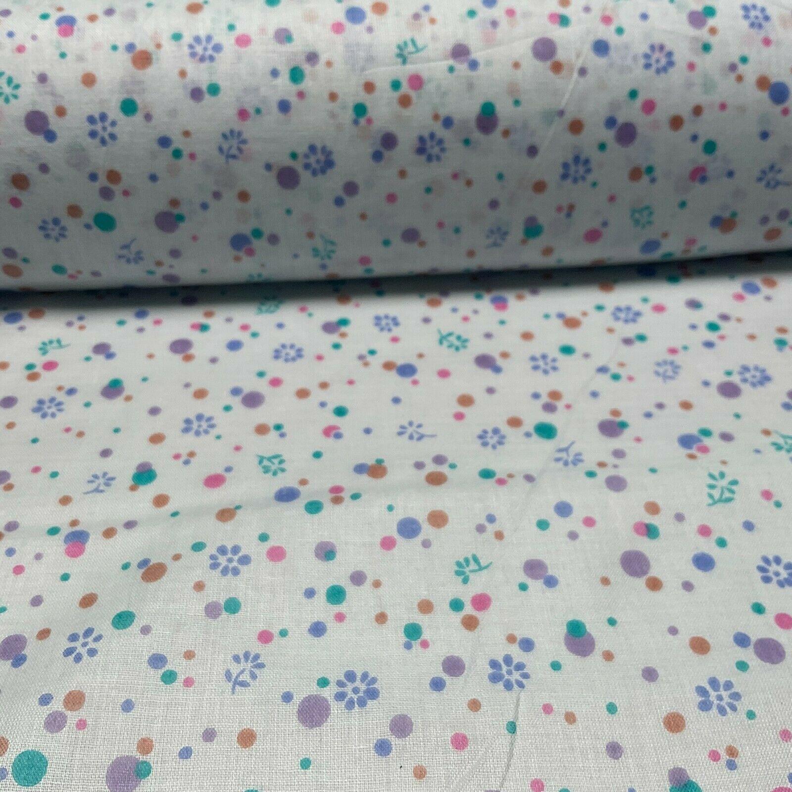 Cotton Lawn Summer small Floral dot Printed Dress fabric 111cm wide M1595