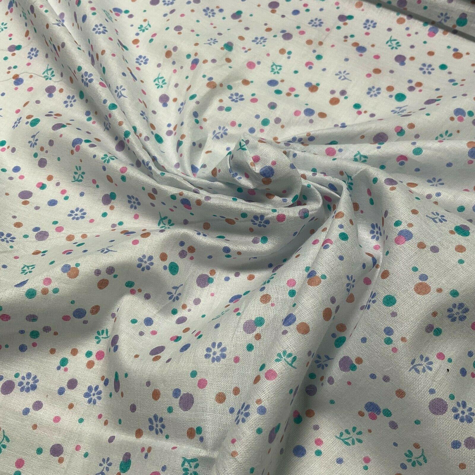 Cotton Lawn Summer small Floral dot Printed Dress fabric 111cm wide M1595